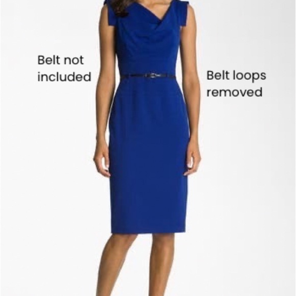 Black Halo Cobalt Blue Draped Sheath Dress – Size 8